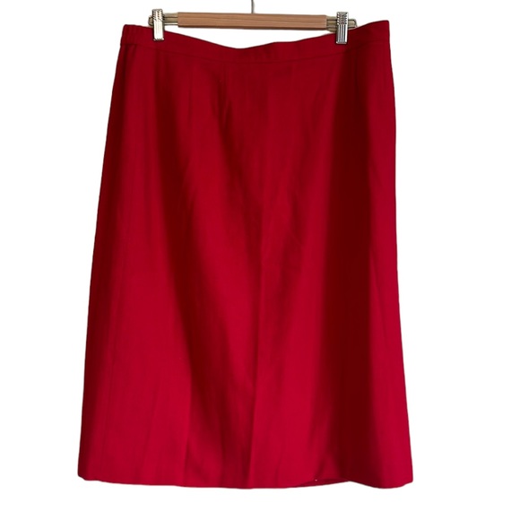 Vintage Dresses & Skirts - Vintage New without tags women’s red wool blend skirt size 18 W